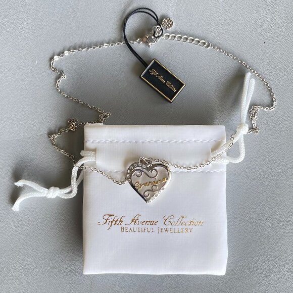 FAC Grandma Heart Silver Tone 18" Necklace NWT - Picture 3 of 7